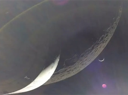 “猎户座”飞船拍摄到“新月形”地球